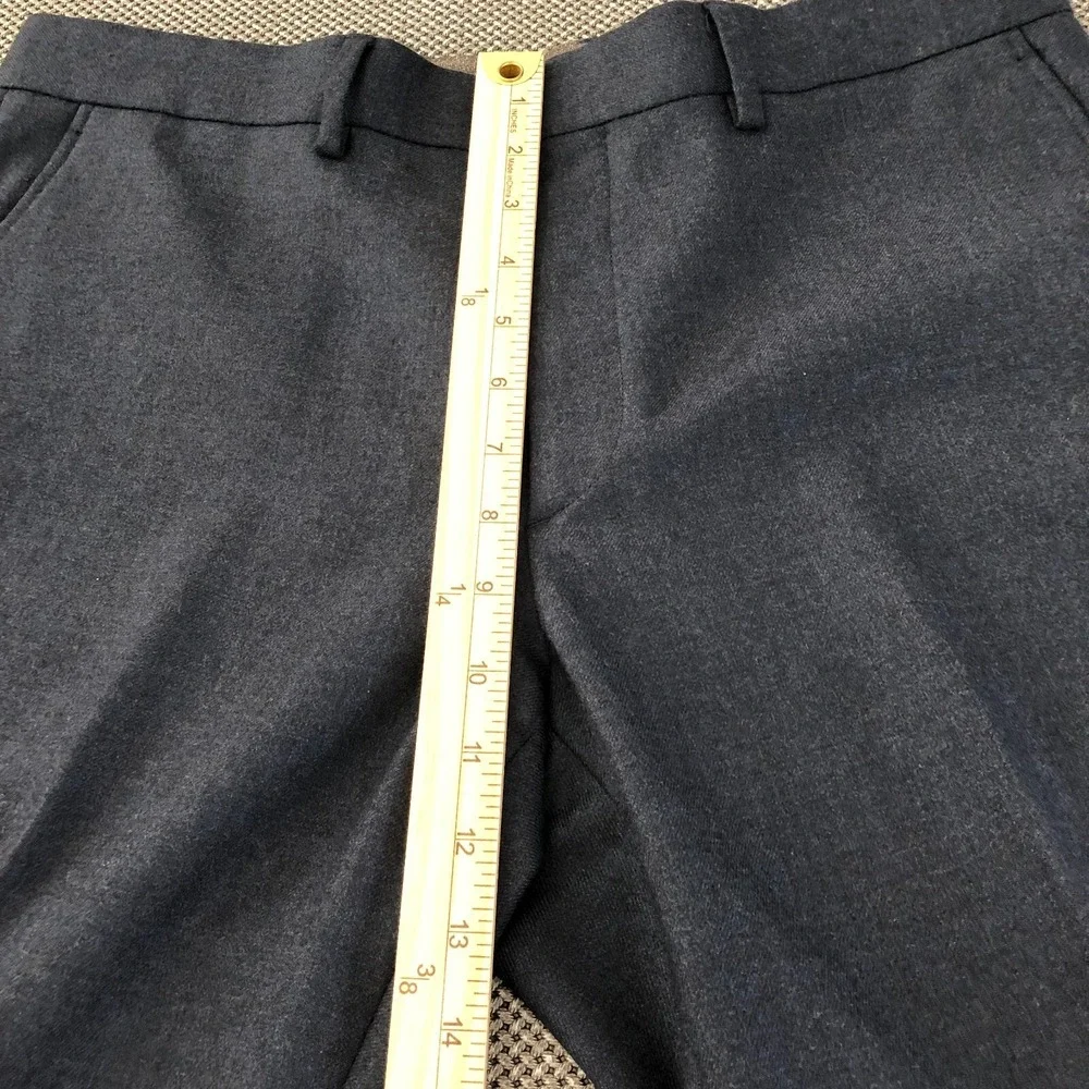 J. Crew Mens Blue Dress Work Flat Front Pants Classic Fit Size 34 x 30-100% Wool